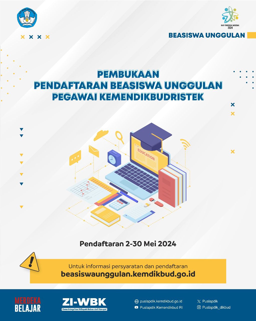 Pendaftaran Beasiswa Unggulan 2024 Untuk Pegawai Kemendikbudristek Telah Dibuka